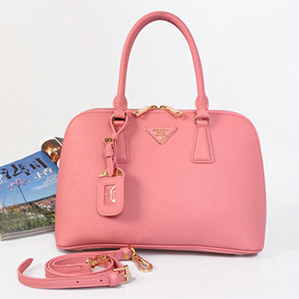 2014 Prada Saffiano Leather Two Handle Bag BL0818 pink for sale